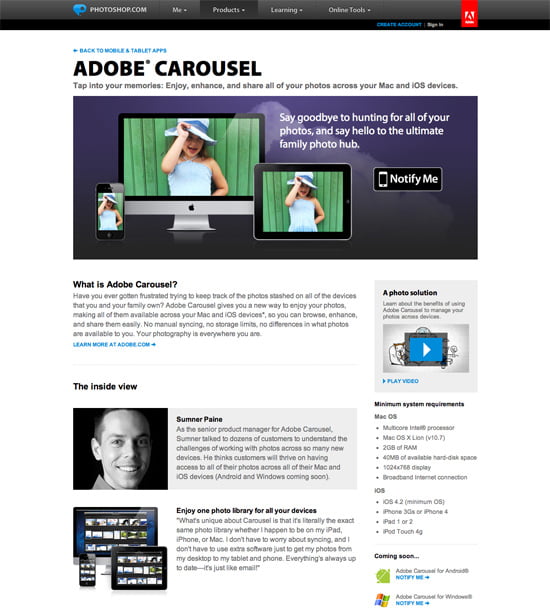 Adobe Carousel | Photoshop.com (20110908) Adobe Carousel | Photoshop.com
