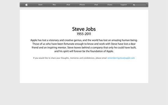 Apple (United Kingdom) - Remembering Steve Jobs Apple (United Kingdom) - Remembering Steve Jobs