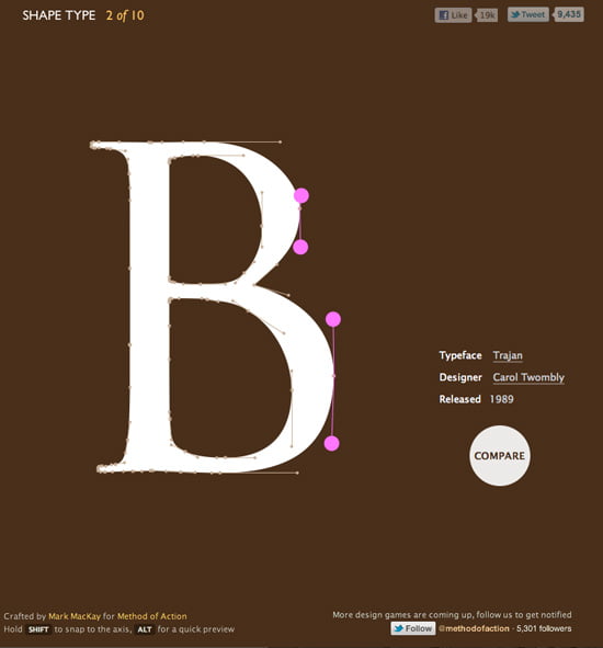 Shape Type, the letter shaping game