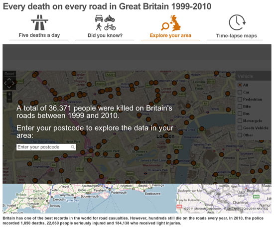 Every death on every road in Great Britain 1999-2010 Every death on every road in Great Britain 1999-2010