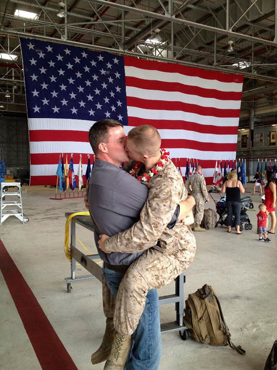 Gay marine in homecoming