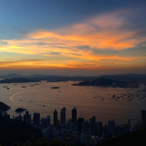 Tangerine skies over Victoria Harbour || Hong Kong by jethromullen