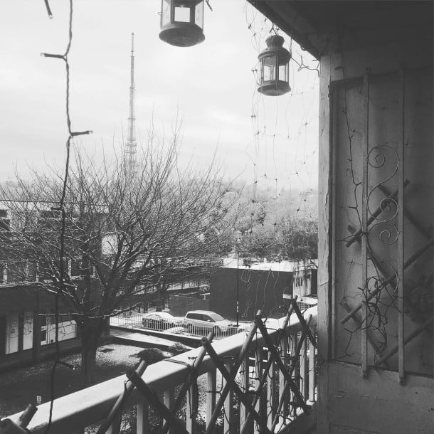 It snowed today