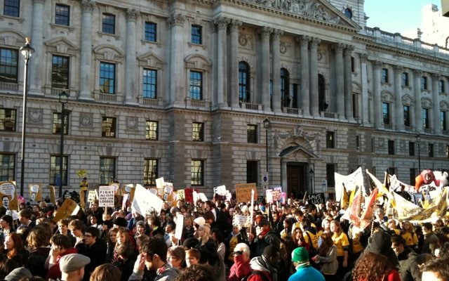 50,000 Students Protest In Central London
