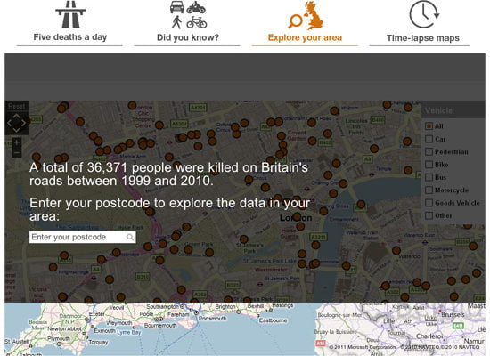 Every death on every road in Great Britain 1999-2010