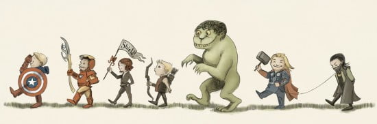 It’s The Avengers in the style of the late, great, Maurice Sendak