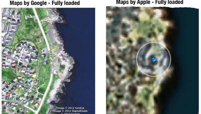 Google Maps vs. iOS 6 Maps