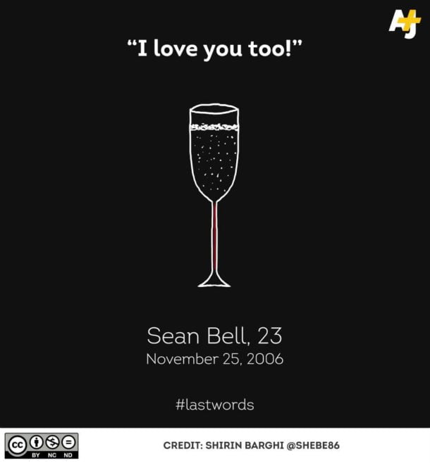 #SeanBell, 23, the night before his wedding. #LastWords